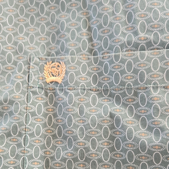 Cinch Teal Patterned Button Down Shirt - Picture 6 of 12